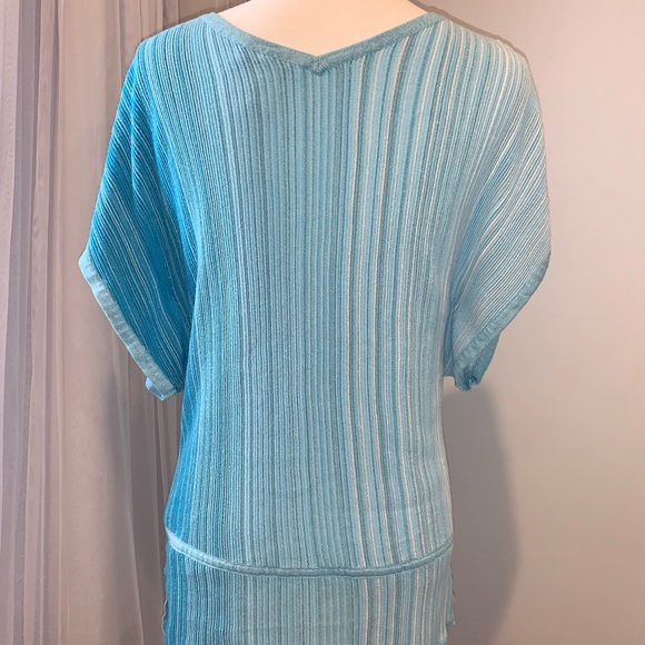 WHBM White House Black Market metallic knit top women’s shirt size medium 10 12 - Picture 10 of 15